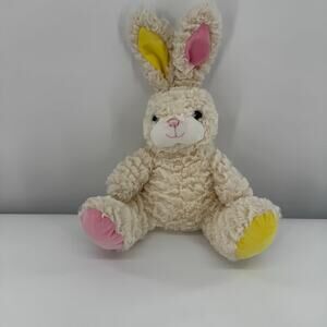 Animal Adventure Bunny Rabbit‎ Plush Stuffed Animal Pink Yellow Paws Feet